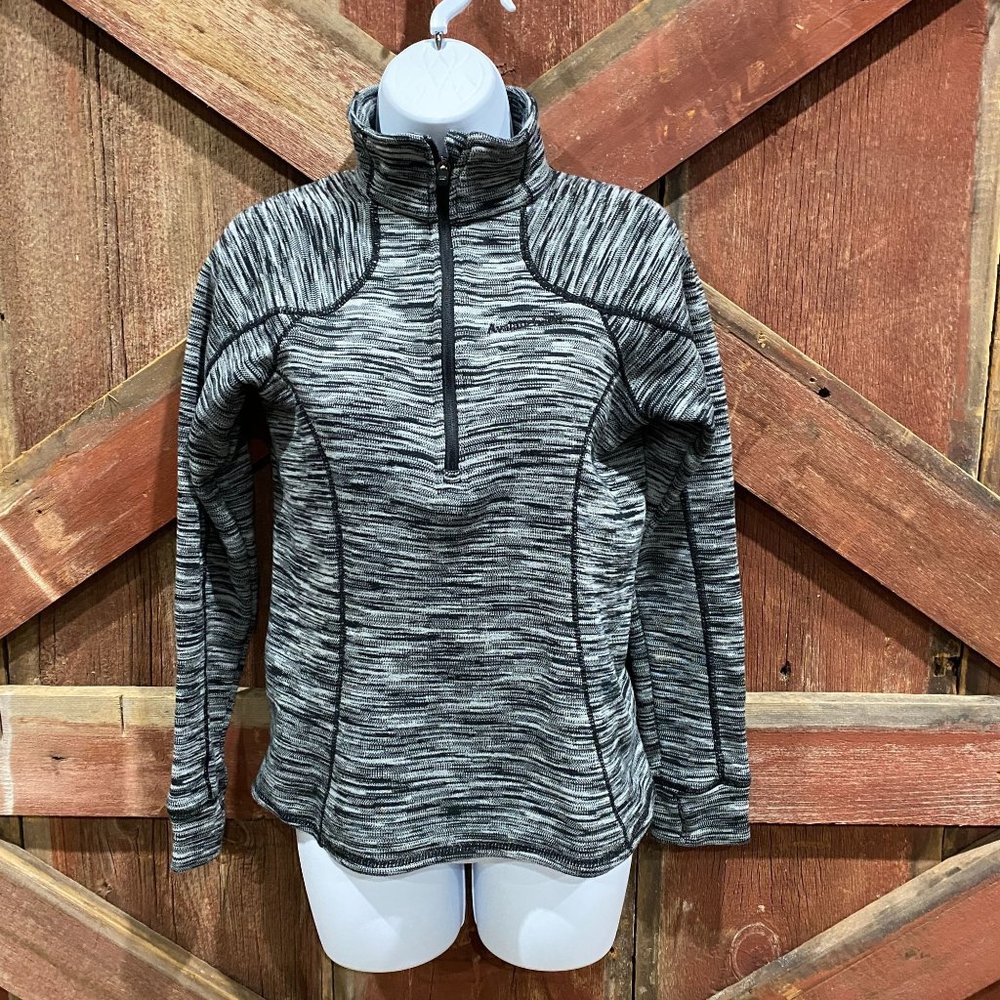 Avalanche Woman's Mid Outer Layer 1/4 Zip Pullover Shirt Size Small, Black White